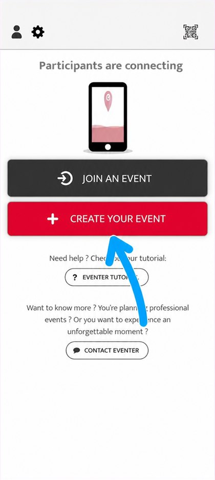 create your event button