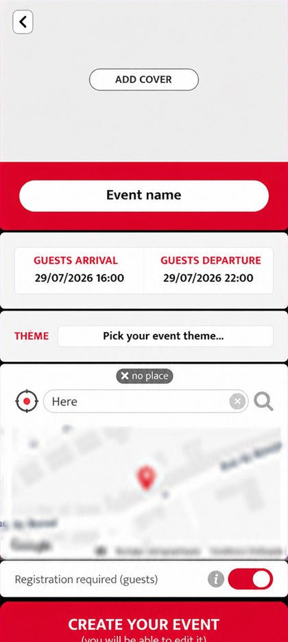 event creation form