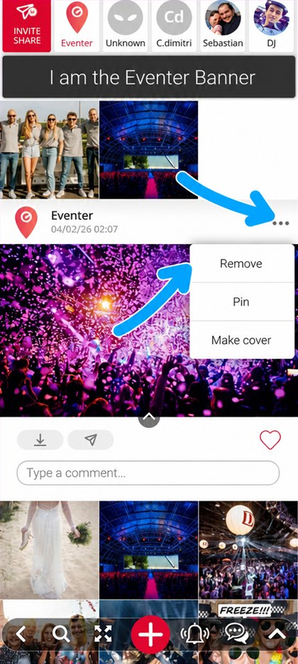 delete a photo menu