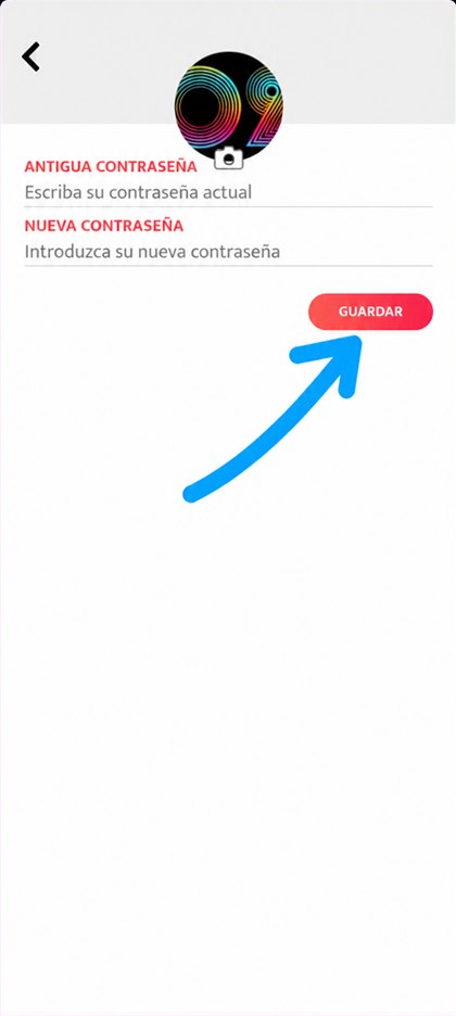 formulario de cambio de contraseña