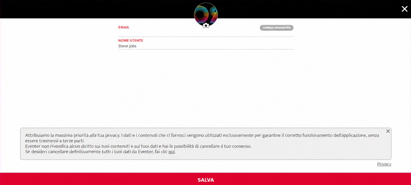 link per eliminare i dati