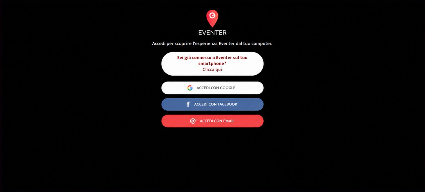 accesso a eventer web
