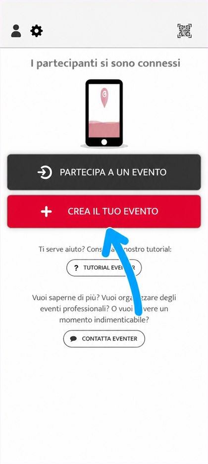 pulsante crea il tuo evento