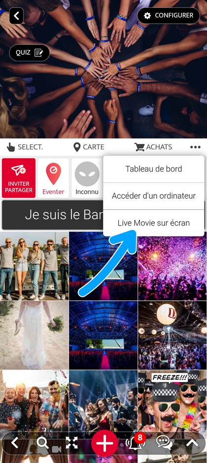 entree live movie sur ecran