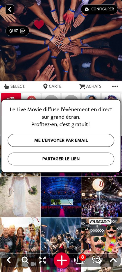 recuperer le lien du live movie