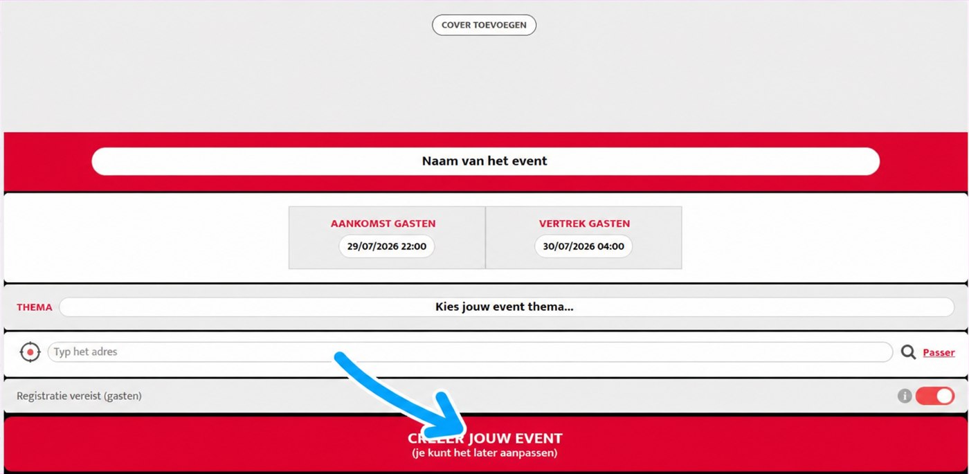 aanmaakformulier op de computer