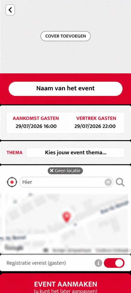 formulier om een evenement aan te maken