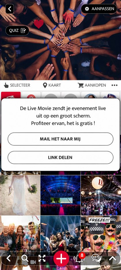 de link van de live movie ophalen