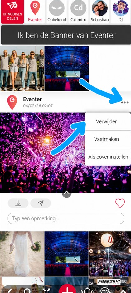 menu een foto verwijderen