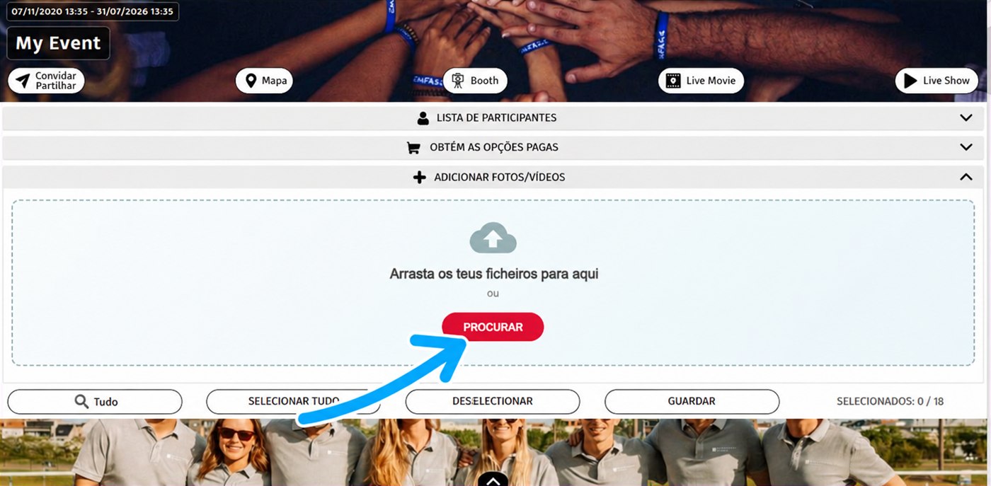 zona para largar os ficheiros