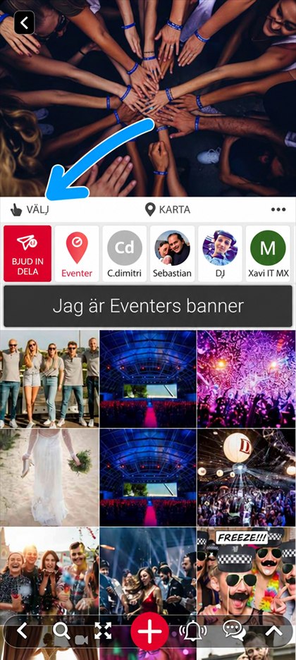 knappen Välj